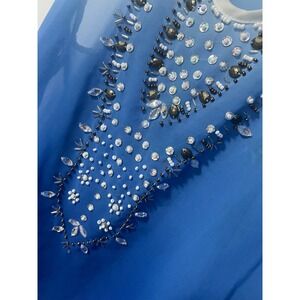 Boutique‎ Beaded Tank Top Ombre Sleeveless Party Top Size S